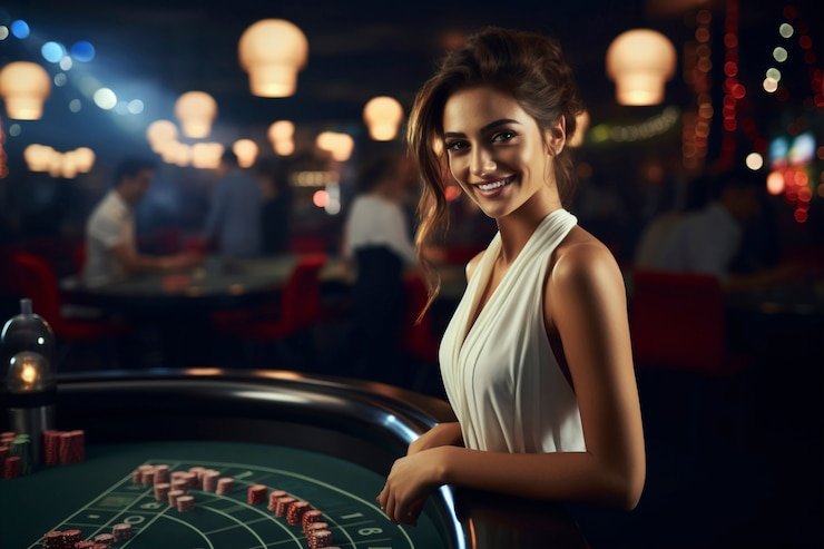 Antarmuka Gaple Online tokohgame menampilkan ubin domino dan pemain di meja virtual